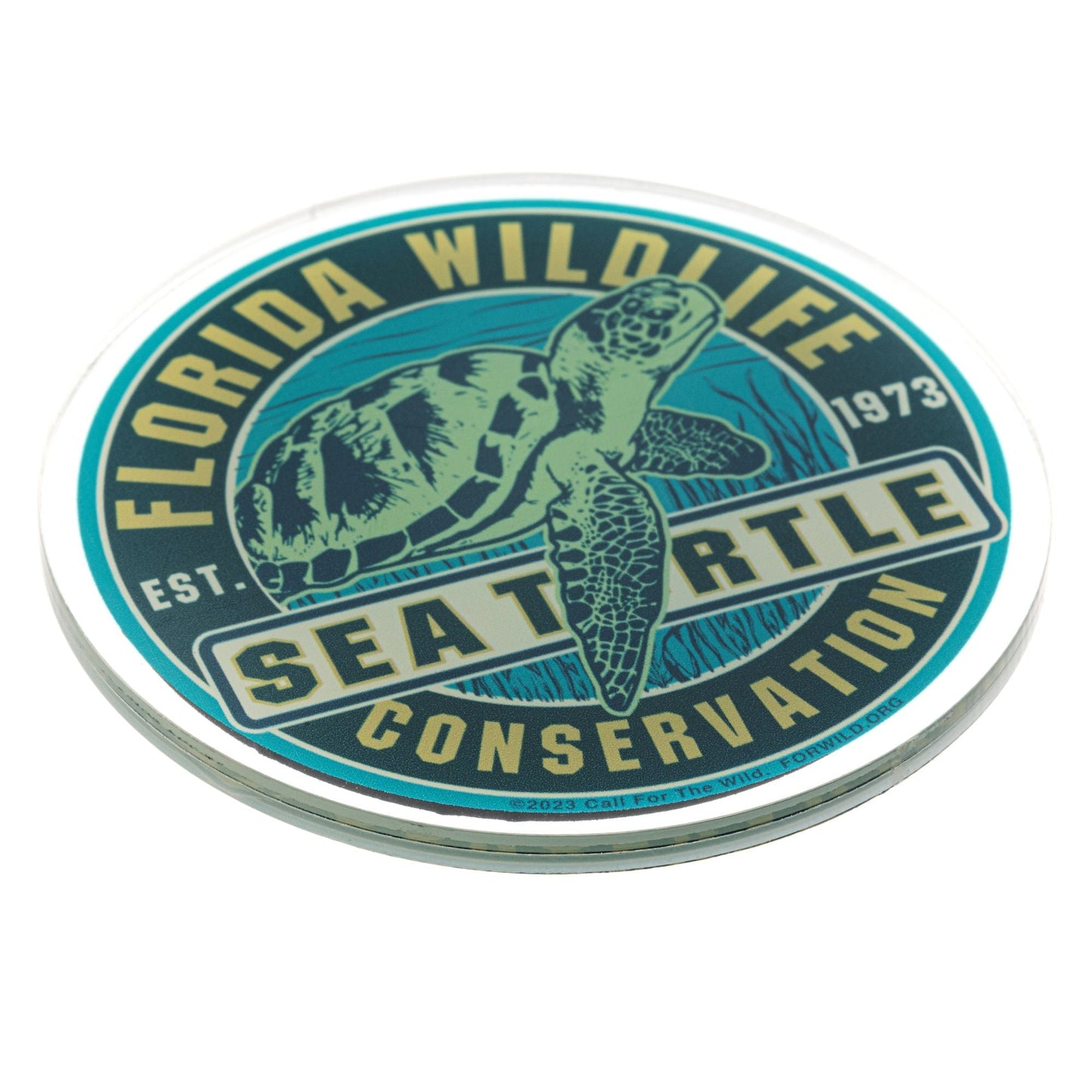 Acrylic Magnet - Sea turtle Conservation Seal