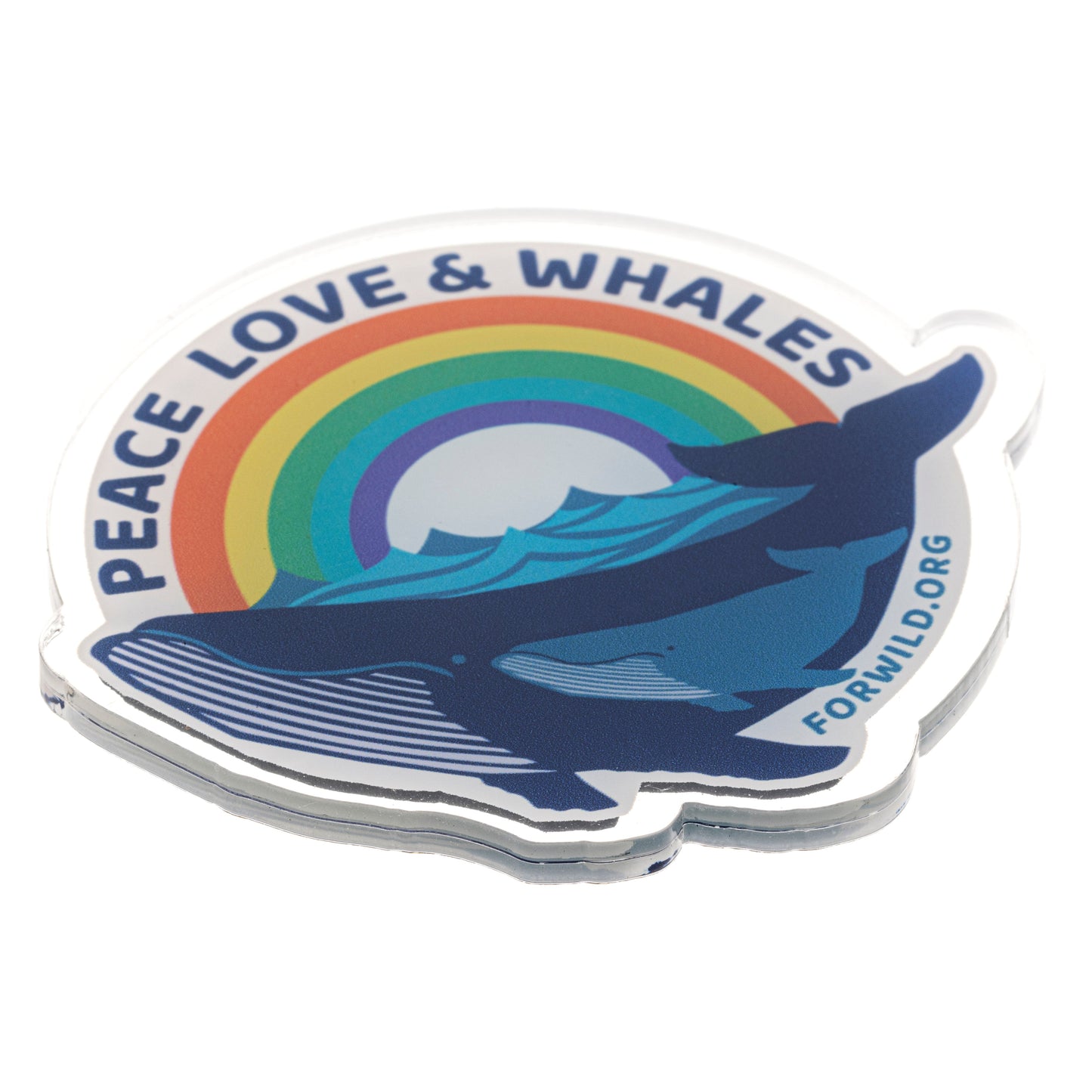 Acrylic Magnet - Peace Love Whales