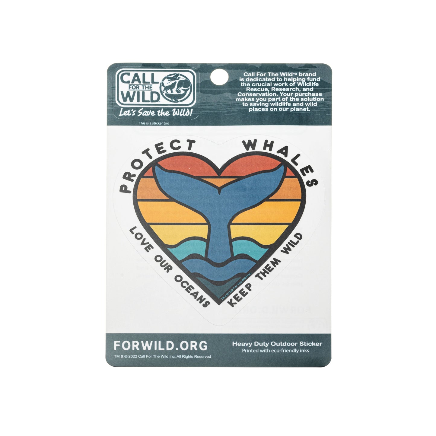 Peggable Sticker Card - Protect Whales Heart