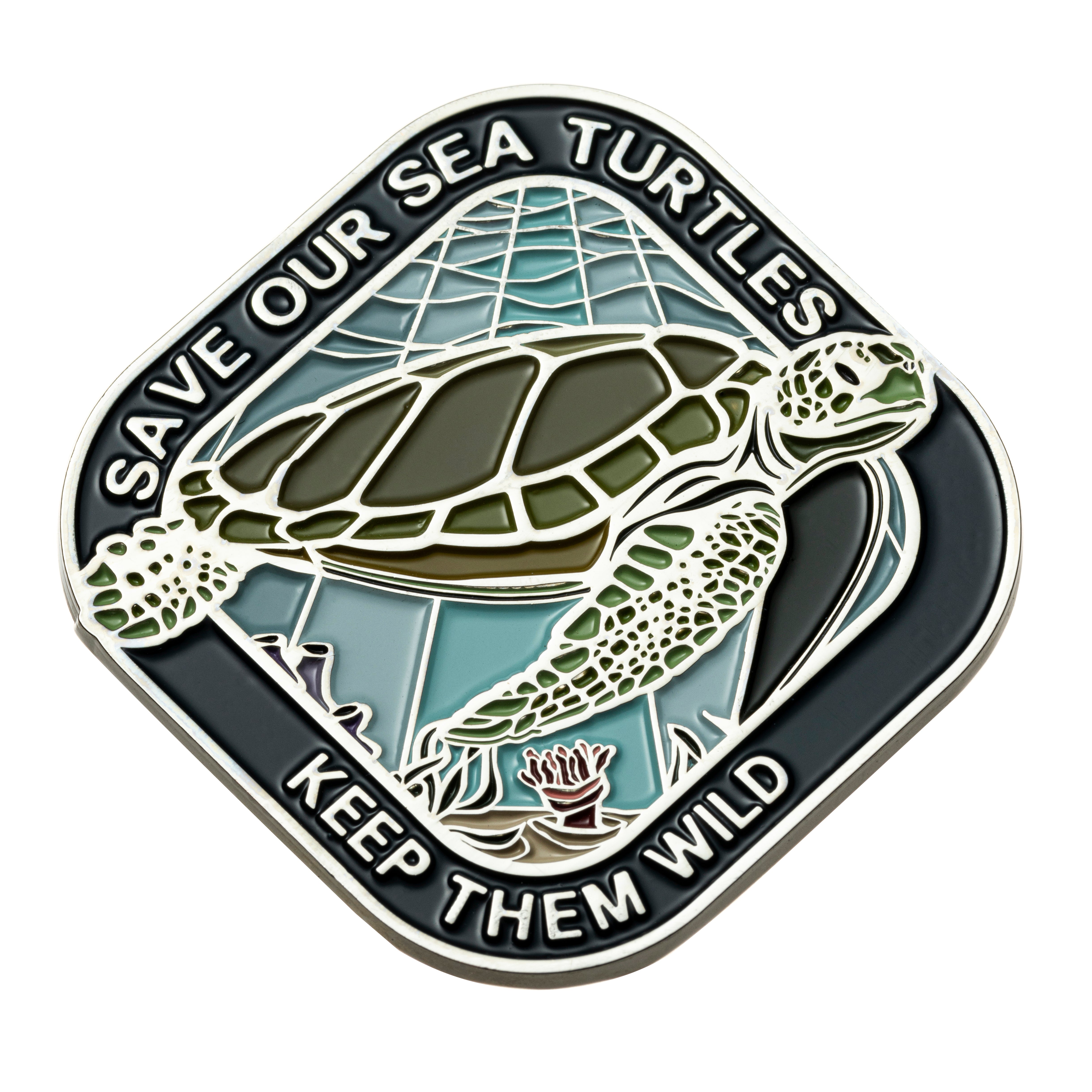 Post Sign Turtle Magnet Enamel Magnet - Sea Turtle Original Art – Call For The Wild